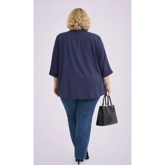 Téglalap blúz -SÖTÉTKÉK- 54-62 méret