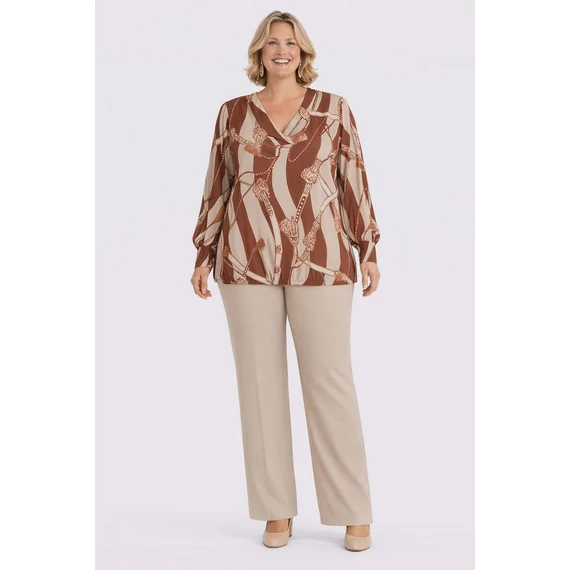 Jégselyem -BARNA hullámos- felső 50-54 méret