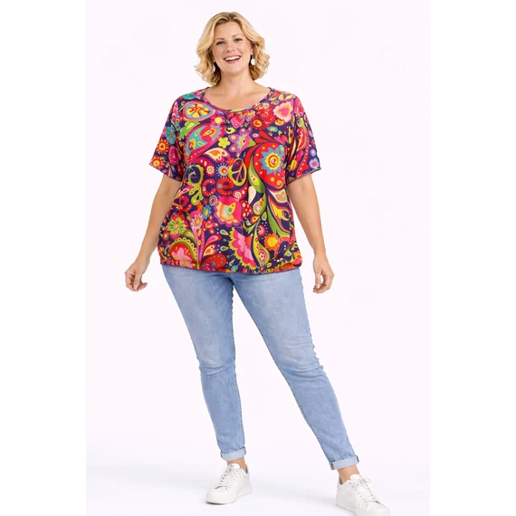 Selyempamut -BOHÉM mintás felső 48-54 méret 