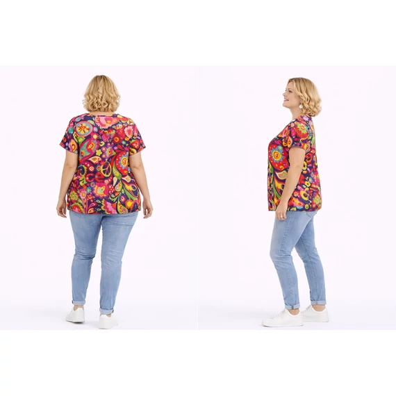 Selyempamut -BOHÉM mintás felső 48-54 méret 