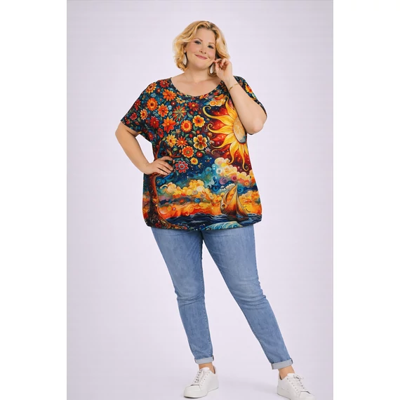 Selyempamut -MESE ERDŐ mintás felső 48-54 méret