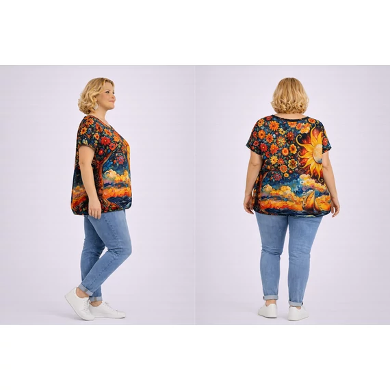 Selyempamut -MESE ERDŐ mintás felső 48-54 méret