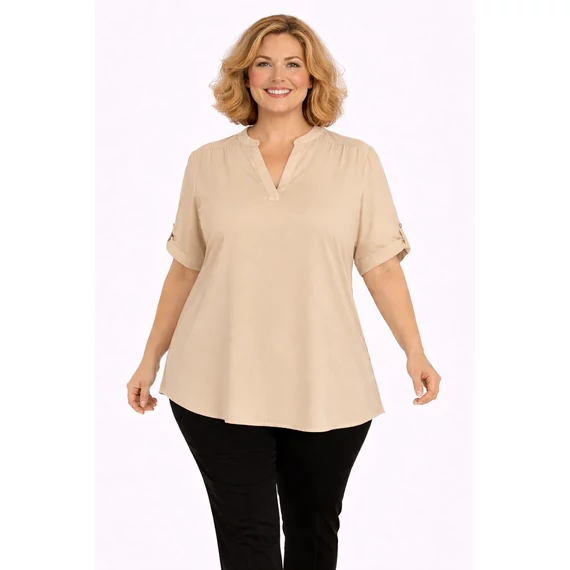 Álló galléros jégselyem felső - BÉZS- 48-54 méret