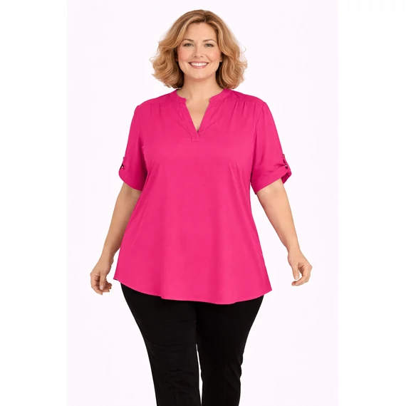 Álló galléros jégselyem felső - PINK- 48-54 méret