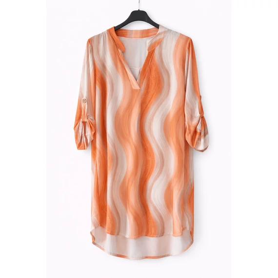 Álló galléros jégselyem tunika- NARANCS- 50-54 méret 