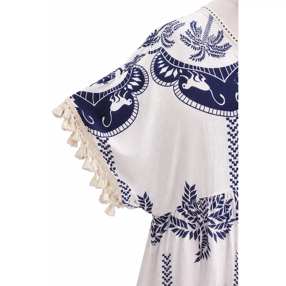 Flokon szafari ruha -KÉK mintás -54-62 méret