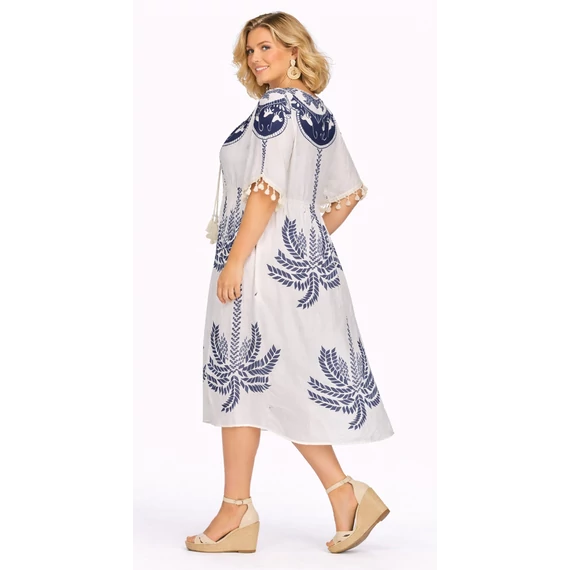 Flokon szafari ruha -KÉK mintás -54-62 méret