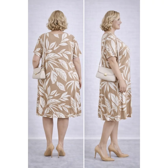 Nagy leveles ruha- BÉZS- 48-52 méret