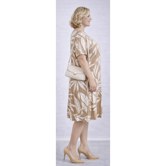 Nagy leveles ruha- BÉZS- 48-52 méret