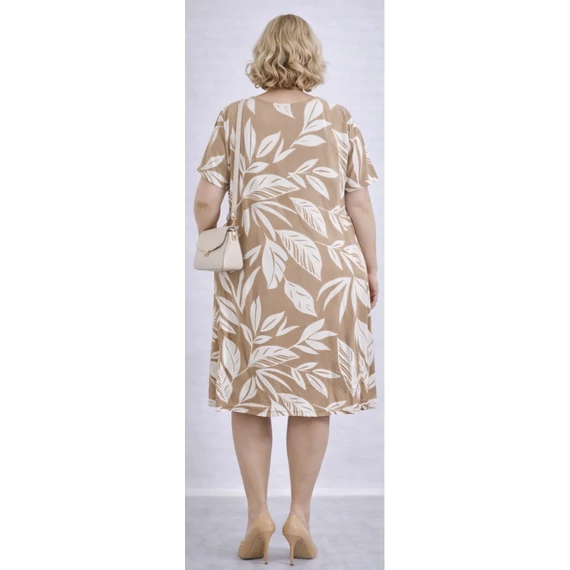 Nagy leveles ruha- BÉZS- 48-52 méret