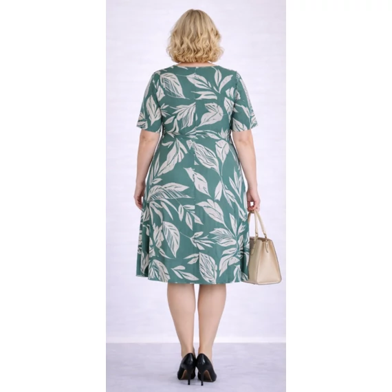 Nagy leveles ruha- ZÖLD- 48-52 méret