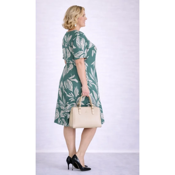 Nagy leveles ruha- ZÖLD- 48-52 méret