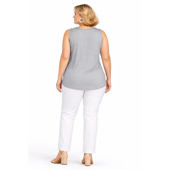 Rugalmas pamut top - SZÜRKE- 48-58 méret