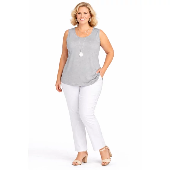 Rugalmas pamut top - SZÜRKE- 48-58 méret