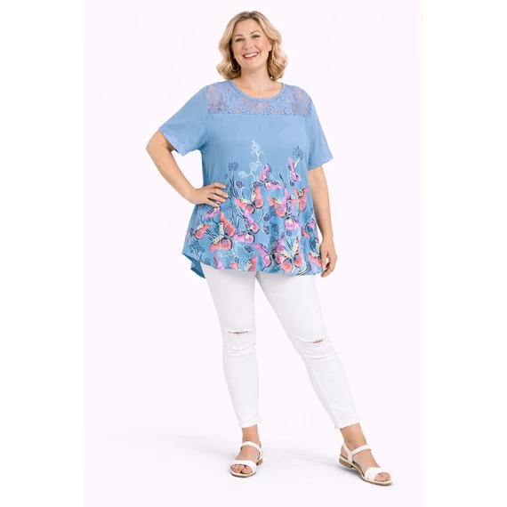 Csipke&Lepke felső - FARMERKÉK - 46-52 méret