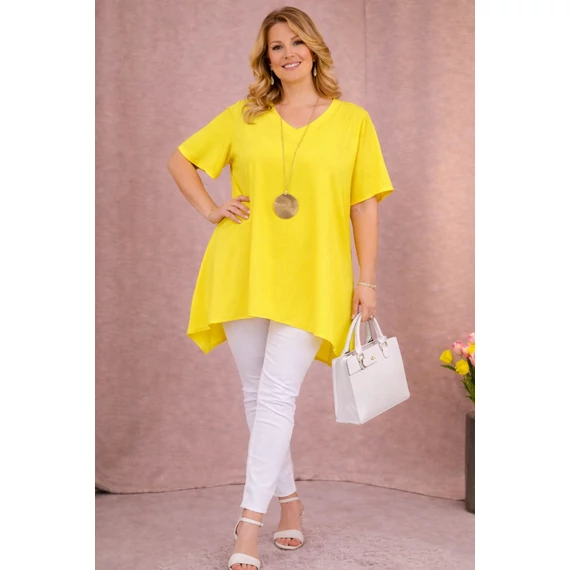 V-nyakas PRAKTIKUS blúz - CITROM - 48-54 méret