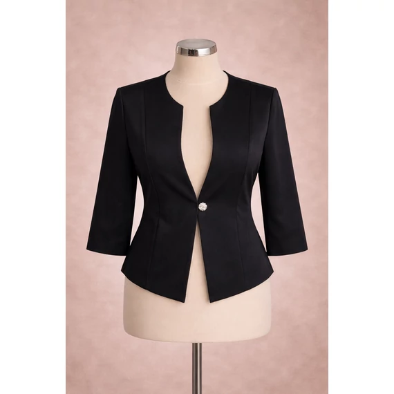 ALKALMI 2 részes szett, hullám mintás ruha + FEKETE blézer