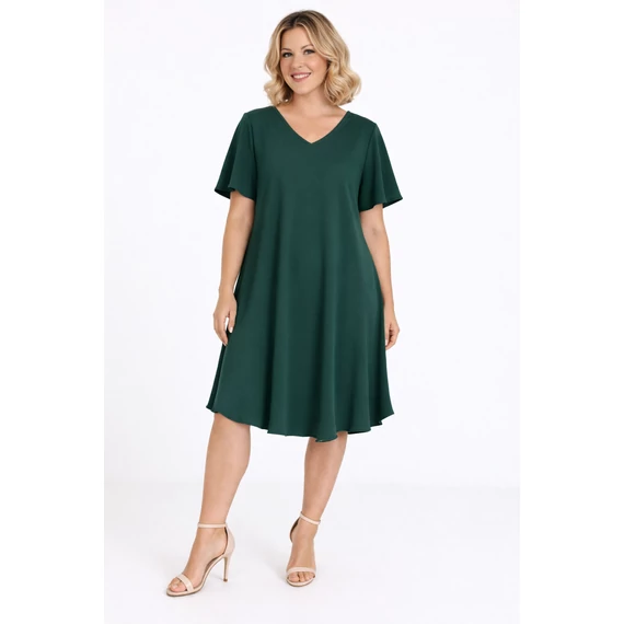 PILLANGÓ ujjas, V-nyakas egyberuha - MÉREGZÖLD- 44-52 méret