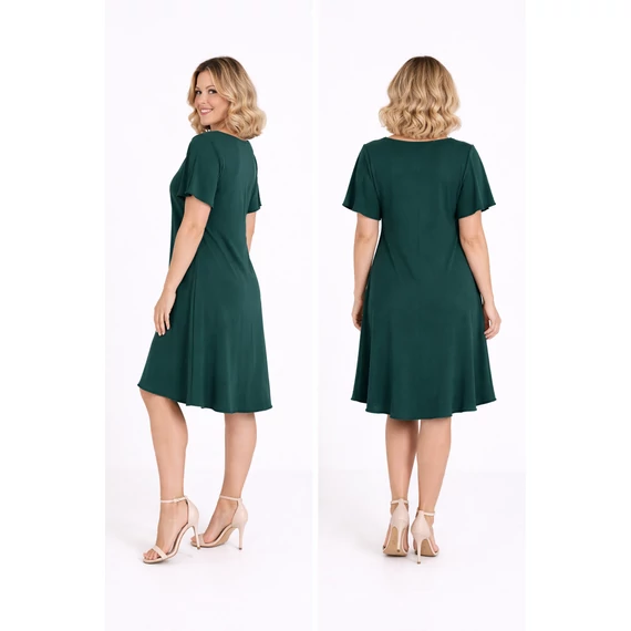 PILLANGÓ ujjas, V-nyakas egyberuha - MÉREGZÖLD- 44-52 méret