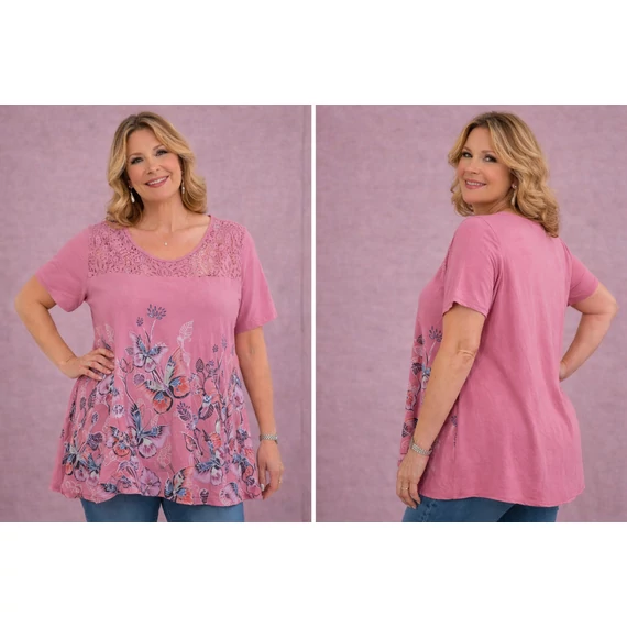 Csipke&Lepke felső - PINK- 46-52 méret