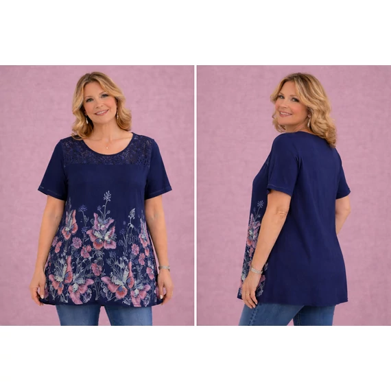 Csipke&Lepke felső - SÖTÉTKÉK- 46-52 méret