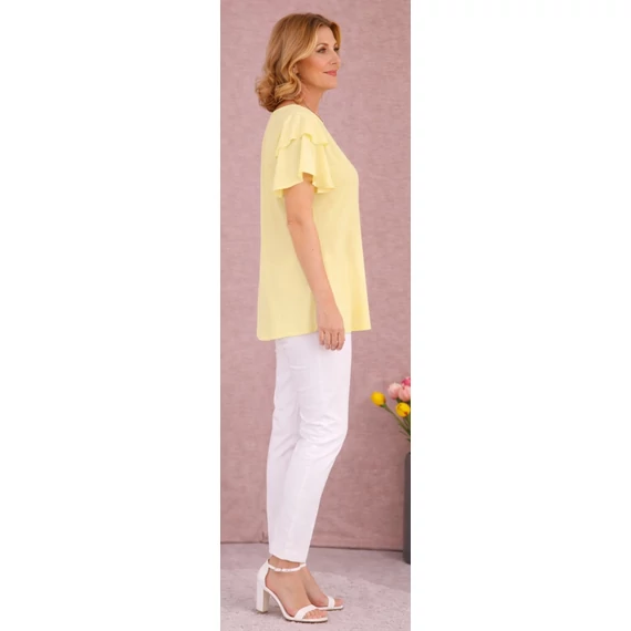 Dupla pillangó ujjas blúz - SÁRGA- 48-54 méret