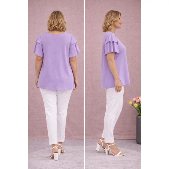 Dupla pillangó ujjas blúz - LEVENDULA- 48-54 méret