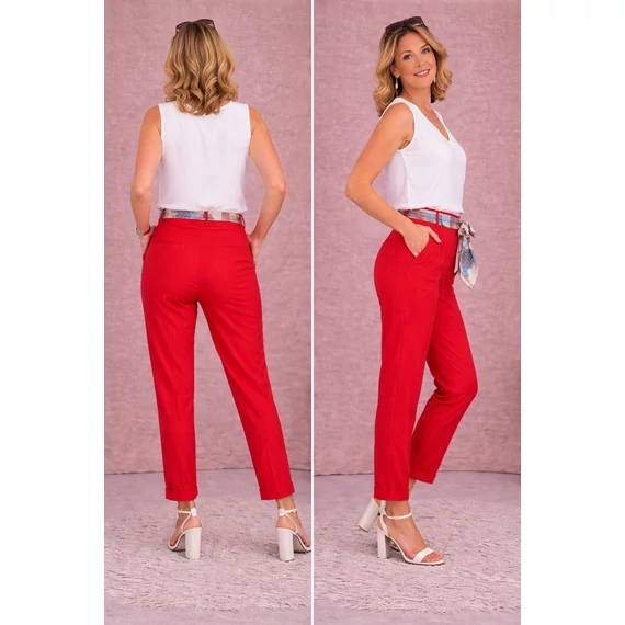 Nyári szövet nadrág -PIROS- 48-54-es méret