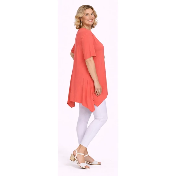 V-nyakas PRAKTIKUS blúz - KORALL- 48-54 méret