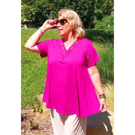 CSIPKE, V-nyakas felső - MAGENTA - 50-58 méret