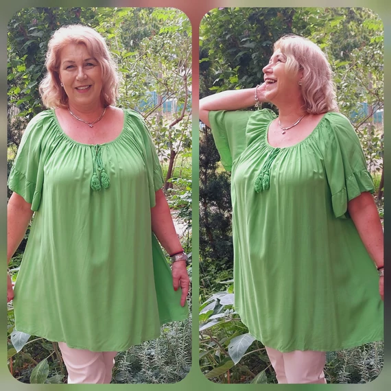 ESMERALDA blúz - ALMAZÖLD - 54-60 méret
