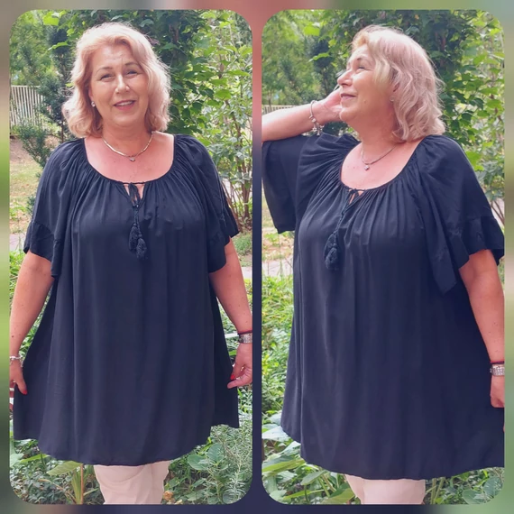 ESMERALDA blúz - FEKETE - 54-60 méret