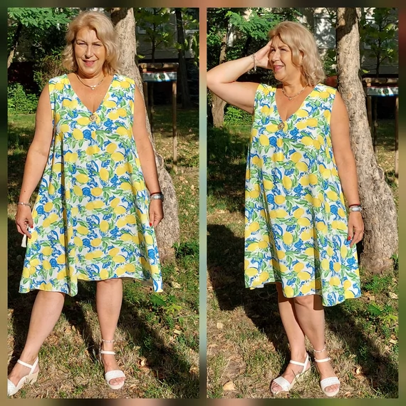 POSITANO ruha - Reneszánsz citrom mintás - 48-54 méret