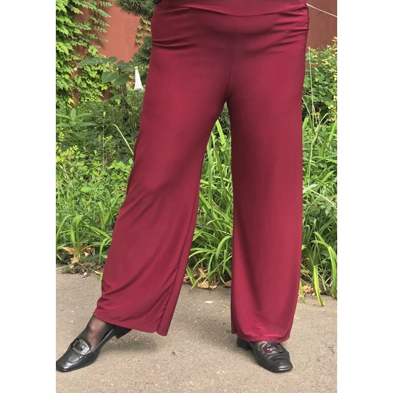 Elegáns, széles szárú nadrág - BURGUNDI - 46-54 méret 