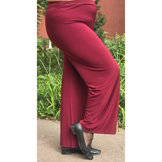 Elegáns, széles szárú nadrág - BURGUNDI - 46-54 méret 