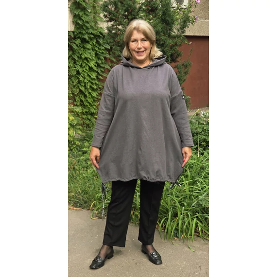 Mikropolár, kapucnis felső - SZÜRKE - 54-60 méret