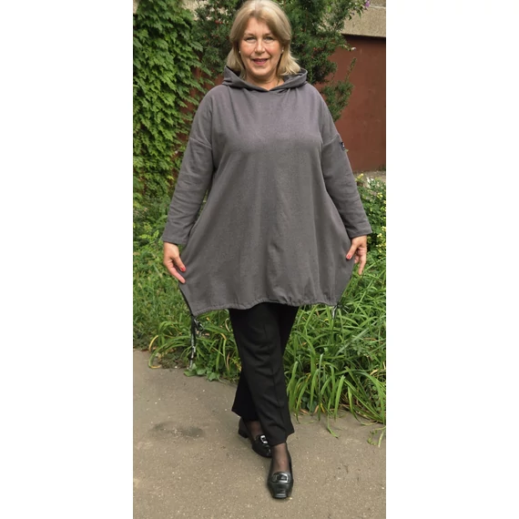 Mikropolár, kapucnis felső - SZÜRKE - 54-60 méret