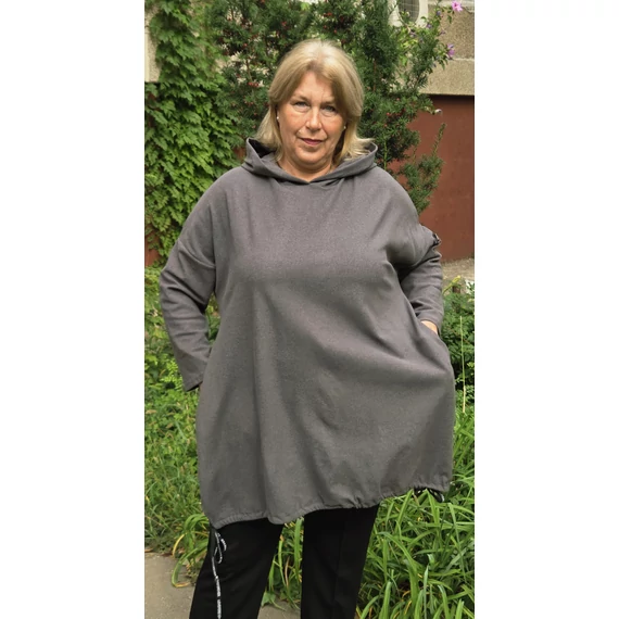 Mikropolár, kapucnis felső - SZÜRKE - 54-60 méret