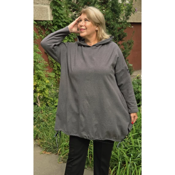 Mikropolár, kapucnis felső - SZÜRKE - 54-60 méret