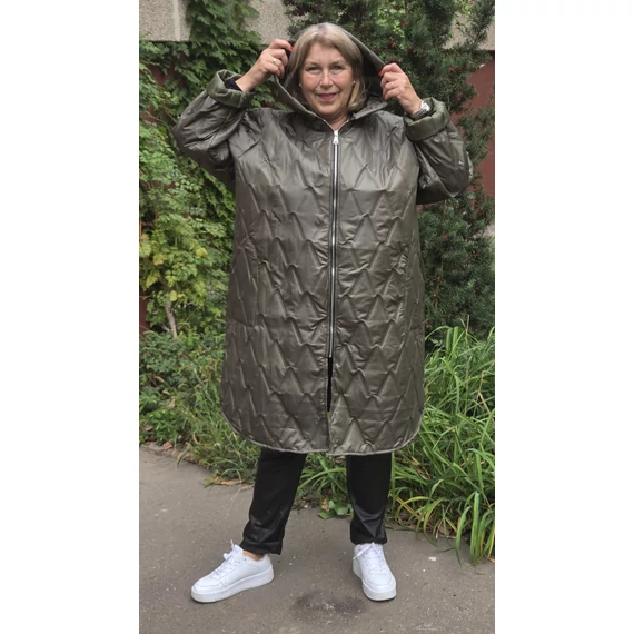 NYOMOTT steppelésű, átmeneti kabát - KHAKI - 54-60 méret