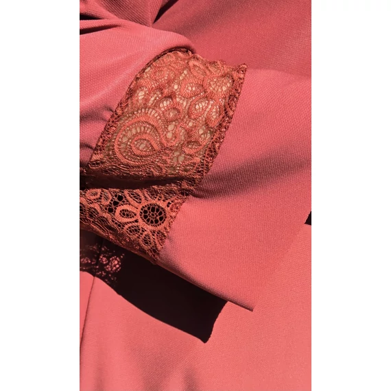 ALKALMI, csipke BETÉTES ujjas&aljú felső - TÉGLA - 48-54 méret