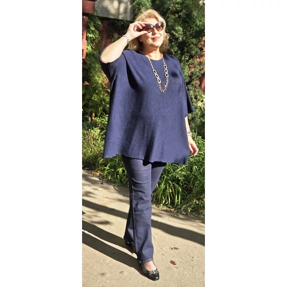 Szimonella, kötött pulóver - SÖTÉTKÉK - 48-54 méret