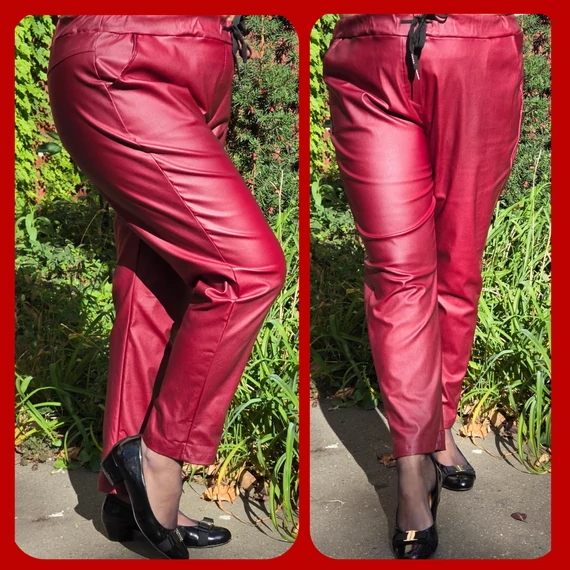 TEXTILBŐR, gumis derekú nadrág - BURGUNDI - 48-54 méret