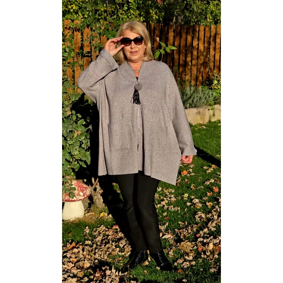 Rojtos & Bojtos elegáns kardigán - SZÜRKE - 50-56 méret