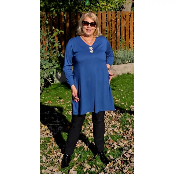 Kötött, dupla ARANY gombos egyberuha - PETROL - 46-52 méret