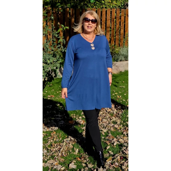 Kötött, dupla ARANY gombos egyberuha - PETROL - 46-52 méret