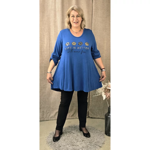 4 ARANY margarétás pulóver - KIRÁLYKÉK - 48-54 méret