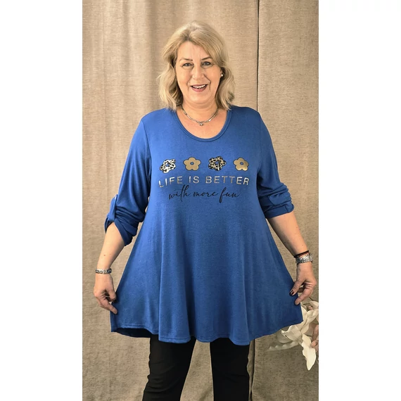 4 ARANY margarétás pulóver - KIRÁLYKÉK - 48-54 méret