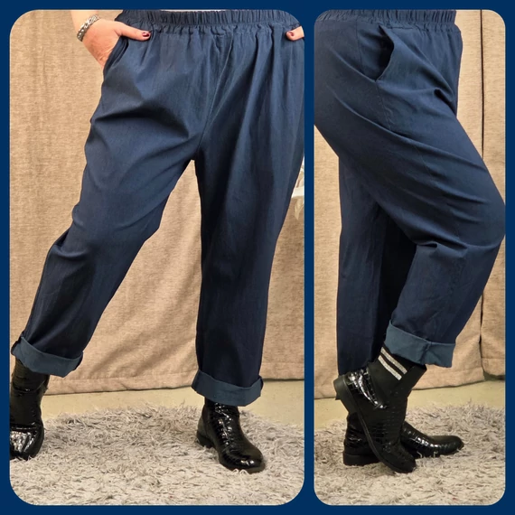 Gumis derekú nadrág - SÖTÉTKÉK - OS 50-56-os méret