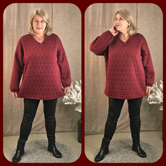 V-nyakas, MELEG pulóver - PADLIZSÁN -  50-58-as méretig